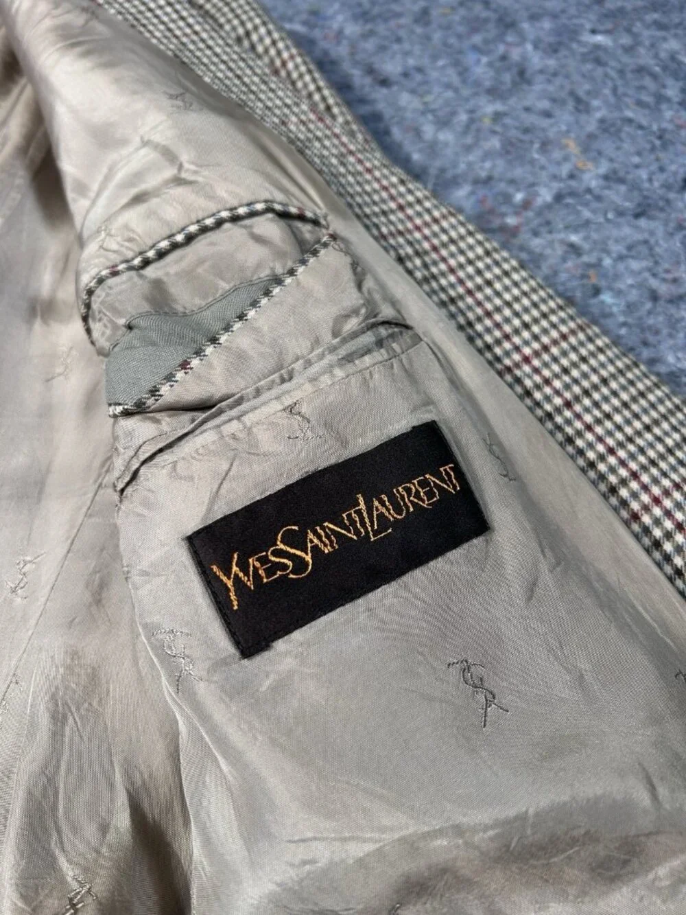 Vintage Yves Saint Laurent Plaid Wool Blazer Jacket Men’s Size US40S Men’s S/M